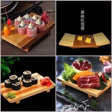 適暢專營 日式竹木壽司盤 長方形料理餐具 刺身實木盛臺, 竹斑馬臺小號21*12cm, 1個