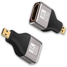 마이크로 HDMI에서 HDMI 어댑터 2팩 8K 60Hz UHD 골드 플레이트 고프로용 고속 라즈베리 파이 4 소니 A6000 니콘 B500 DSLR 카메라 태블릿 모니터 프로, 마이크로 HDMI에서 HDMI 어댑터 2팩 8K 60H