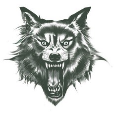 紋身貼 - 胸口大過肩龍頭 男女學生適用 霸氣社會風 高級感防水持久逼真刺青, 1個, B06狼頭