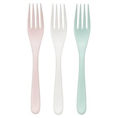 AKEBONO 曙產業 塑膠蛋糕叉 3入, 1組, 粉色 + 白色 + 藍色