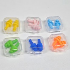 실리콘 소음방지 귀마개 1쌍 케이스포함, 1개입