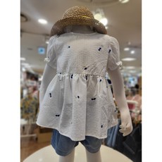 밀리밤(산본점) 25여름신상@@여아~시원한 지지미***블루체리 반팔반롱 블라우스 MLBW2552G