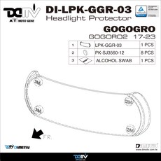 Dimotiv DI-LPK-GGR-03 Gogoro 2 車頭燈保護片 頭燈護罩，有效保護燈具，防止碎石撞擊，簡易安裝，提升車輛外觀質感, 螢光藍, 1個