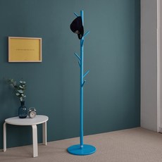 피노 원목 스탠드옷걸이 원목행거 사무실 스탠딩옷걸이, 블루