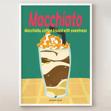 퍼플더스트 마끼야또 그림 카페 포스터, 1.마끼야또_A4, 포스터만