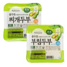 풀무원 우리집 반찬 건강한끼 찌개두부+부침두부 가성비 두부세트 300g 2개