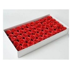 香皂玫瑰花 50朵 四層玫瑰花 康乃馨 香皂花 玫瑰花禮盒, 大紅, 50個