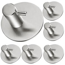 일상도구 초강력 접착식 붙이는 자국안남는 벽고리, sliver 6pcs/set