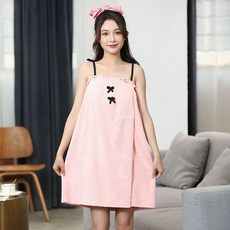 스캇홈 극세사 골프 샤워가운 랩 목욕가운, 1개, 핑크