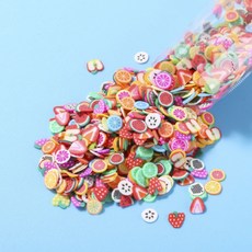[이브닝메종] 슬라임 레진 공예 재료 - 스마일파츠 과일파츠 2종 5mm 1000개입, 과일, 1개