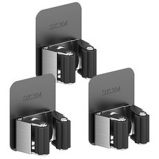 스텐 청소 도구 홀더 304 도구걸이 후크, 3개, 단일_블랙