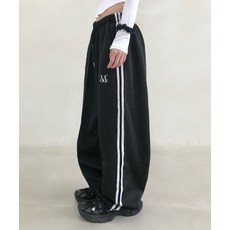 [4월 9일 배송] MUCENT 라칸 사이드 라인 스트링 와이드 팬츠 남녀공용