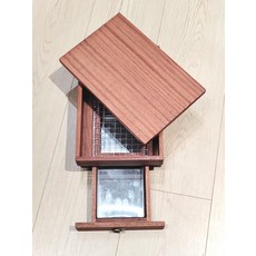 onyou 스모커박스 훈제박스 나무로된 바비큐 숯불그릴, 스모크 박스 대형 30x20x12 메시, 기본 색상