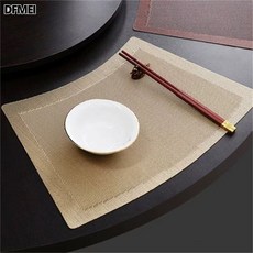 DFMEI 圆桌扇形餐垫隔热垫餐桌垫防烫酒店西餐垫防水新中式餐具垫碗, 1個, 31*45, 金色
