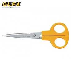 OLFA日本製造防逃布剪刀SCS-3，鋸齒防滑不鏽鋼縫紉剪刀，手工藝布料剪裁工具, 1個, 黃色