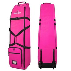 Goloni 항공기용 바퀴가 달린 골프 여행 가방 튼튼한 골프 클럽 여행 케이스 항공 여행용 방수 골프 백 커버 휴대용 접이식 골프 수하물 남성 및 여성용 그린, 장미