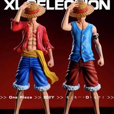 LovEly StoRy 원피스 정상전쟁 2년전후 누름모자 루피 S+풀 페인팅 피규어 2종세트, 1세트