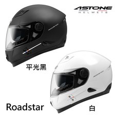 【PUPU SHOP】ASTONE ROADSTAR 安全帽 內墨鏡片 通風系統 吸濕排汗 眼鏡溝槽 全罩安全帽, 白,L
