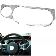 Mustang 10-14 銀色真碳纖維儀表板裝飾蓋 儀錶面板出風口保護貼 防刮內飾改裝