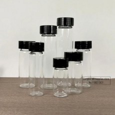 호환 화학 실험을 실험실 2ml 100ml 투명 저붕규산 약용 유리 스크류 탑 시약 샘플 병, [09] 30ml 20pcs