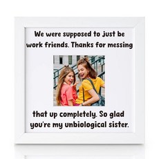 THYGIFTREE Work Bestie 여성용 선물 동료 친구 외출용 선물 동료 감성 비생물학적 자매 기념품 사진 프레임 생일 크리스마스 선물