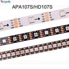 1 m/4 m/5 m ws2812b led 픽셀 스트립 30/60/144 픽셀 ws2812 ic 주소 지정 가능 induvidual 풀 컬러 흑백 pcb ip20/ip67 dc5v, [05] White PCB, [05] 1M 144D IP20