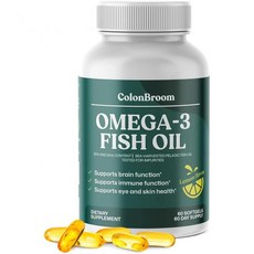 ColonBroom Omega 3 Fish Oil 2640 mg Softgels | Lemon Flavor | Daily Fish Oil Omega-3 Supplement fo, 60 Count (Pack of 1), 1개
