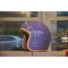 P&J 捷寶 騎士部品 Chief Charites 二代 真皮皮革邊條 金線條 小帽體 復古安全帽 復古紅, 復古紫,XL, 1個