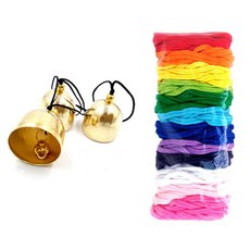 양말목공예 리스 도어벨 만들기 DIY 키트, 무지개색혼합+미니종3개, 1세트