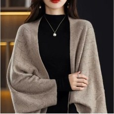 캐시미어 100프로 스카프 겨울 망토 술 케이프 숄 니트 숄 케이프 삼각 판초 머플러, B.