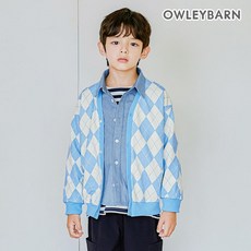 올리반 단정아가일가디건 블루