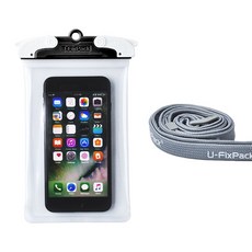 U-FiX 家用防水包圓形所有透明的智能手機手機IPX8深度50m 3切割器 +下一個說唱, U-fix防水包圓形多功能黑色+頸帶
