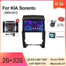 기아 쏘렌토 2 XM 2009-2012용 10인치 카플레이 안드로이드 15 카 라디오 멀티미디어 플레이어 터치 4G 와이파이 지능형 시스템 디스플레이, 2)2-32G CAM A