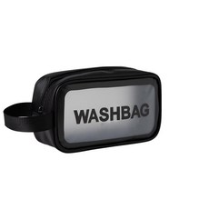 라이프그래피 2중구조 투명메쉬 수영가방 비치백, 블랙