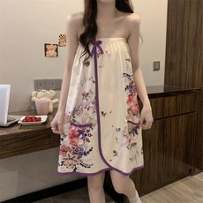 베코니아 여성용 골프가운 입고 벗기 편한 프리미엄 샤워 가운, 1개, 보랏빛 정원