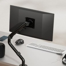 책상 화면 높이조절 암 회전 각도 조절 받침대 컴퓨터 모니터 거치 스탠드, 1개, 블랙