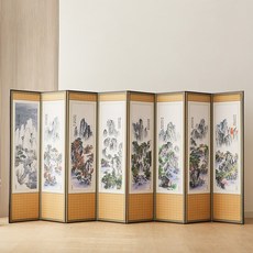 즐거운집 산수화 반야 8폭 병풍 혼합색상, 혼합, 1개