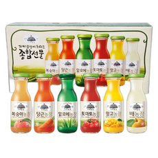 웅진 가야 종합선물세트 과일음료모음 병주스, 180ml, 4개