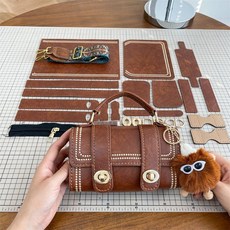 가죽 공예 가방만들기 DIY 취미 패키지 핸드메이드 키트, 2. 브라운 빈티지 풀세트(직접만들기+배달)