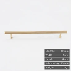 KEDLO 유럽 스타일 단단한 황동 줄무늬 긴 손잡이 가구 하드웨어 캐비닛 서랍 도어 당겨, 01 8867-224