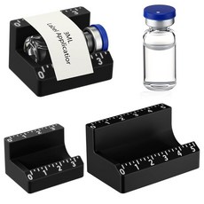 Fiwochic 바이알 라벨 어플리케이터 병 라벨링 부착 도구 작은 병 에센셜 오일 용기 병 2개(블랙 3ml 및 10ml), 블랙