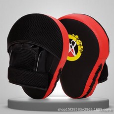 桃園出貨 拳擊手靶拳靶兒童腳靶跆拳道踢靶散打泰拳靶子成人反應訓練靶一對, 虎爪透氣紅邊黑麪手靶, 1個