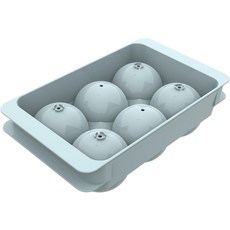 대형 얼음 조각 틀 냉동실용 원형 위스키 트레이 채우기 쉽고 풀기 쉬운 버번 칵테일1.9인치*6볼- 블루1팩, 1_1.9In*6 Balls, Blue/1 Pack