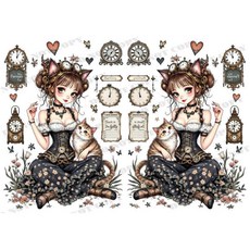 TF-人物0005-2 水轉/熱轉/水晶貼/藝術紙, 1個, 藝術紙-A4