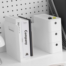 데스크 정리함 오피스 서랍 문구류 책상 정리함 수납함 플라스틱 책꽂이 수납장 공부방 서랍장 3단, 블루