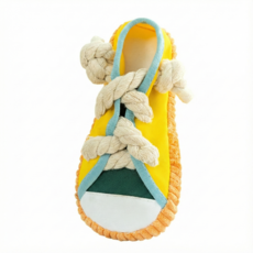 강아지 분리불안 해소 튼튼한 신발 삑삑이 장난감 터그놀이 애착인형, 1개, 옐로우