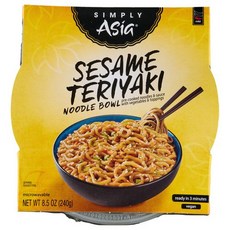 심플리 아시아 참깨 데리야끼 누들 볼 8.5온스 Simply Asia Sesame Teriyaki Noodle Bowl 8.5 Oz, 1개, 240g