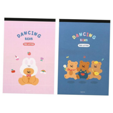 단체선물 댄싱베어 패드편지지(2개), 본상품선택