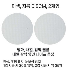 다운라이트 눈부심 차단 필름 고온 내열 방염 차광 스티커 평판등 천장등 눈보호 조명커버, 미색 2매 지름6.5CM 내열 양면테이프