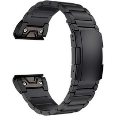 LDFAS Fenix 8/7/6 Pro/5 Plus 밴드 22mm 티타늄 메탈 퀵 릴리스 이지핏 시계 스트랩 (더블 버튼 버클 포함) Garmin E 7 5 6/Foreru